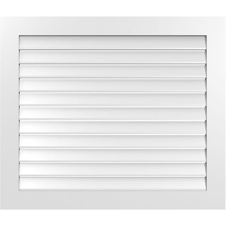 Ekena Millwork Vertical Surface Mount PVC Gable Vent: Functional, w/ 3-1/2"W x 1"P Standard Frame, 42"W x 36"H GVPVE42X3601SF
